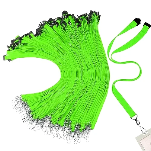 120 Pcs Breakaway Lanyards with J Hook Bulk Flat for ID Badges Neck Badge Lanyards Card Nametag Holder Neck Straps