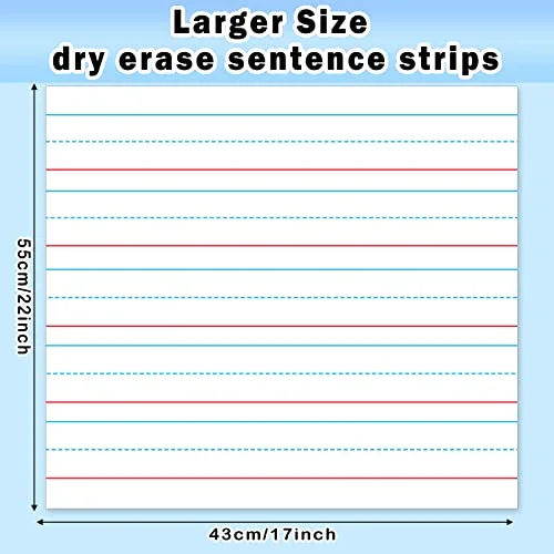 4 Pcs Back to School Jumbo Magnetic Notebook Paper Large Magnetic Handwriting Lined 22 x 17 Inch Dry Erase Sentence Strips for Whiteboard Accessories Dry Erase Notebook for Teacher view 2