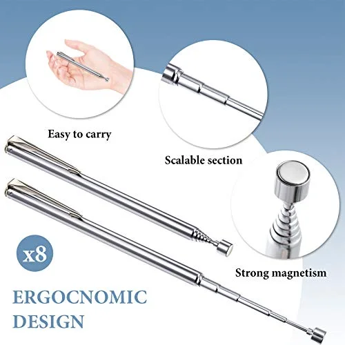 4 Pieces Telescoping Magnetic Pick up Tool, 25 Inch,Silver view 3