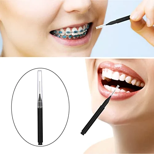 100 Pcs Braces Dental Brushes,Black,Elegant Size view 4