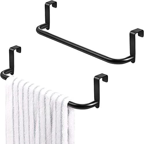 Over Cabinet Door Towel Bar, Metal Kitchen Rack,Black