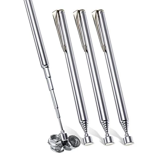 4 Pieces Telescoping Magnetic Pick up Tool, 25 Inch,Silver