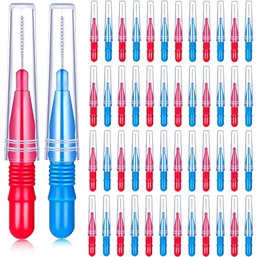 50 Counts Braces Brush for Cleaner Interdental Brush Toothpick Dental Tooth Flossing Head Oral Dental Hygiene Flosser Toothpick Cleaners Tooth Cleaning Tool