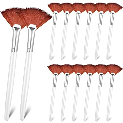 14 Pieces Fan Brushes Applicator, Mask Brushes for Facial Makeup Tools for Face Cosmetic