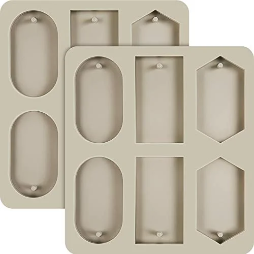 2 Pcs Silicone Wax Melt Molds Silicone Resin Keychain and Wax Sachets Epoxy Casting Jewelry Making Molds with Hanging Holes for DIY Jewelry Handicrafts Making