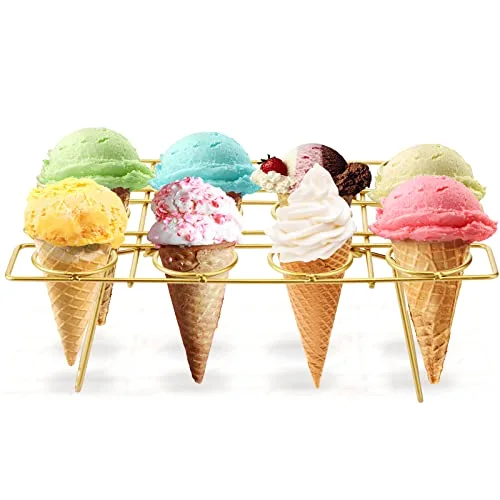2 Pack Ice Cream Cone Baking Racks 12-cavity Cupcake Cone Holders Cupcakes Display Stands Cooling Racks for Home Kitchen Baking Cooking Ice Cream Tools Supplies view 3