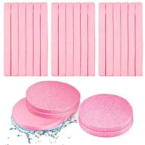 120 Pcs Compressed Facial Cleansing Sponges,Pink
