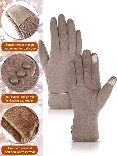 3 Pairs Womens Gloves Winter Touchscreen Texting Phone Windproof Gloves Warm Fleece Lined Cold Weather view 4