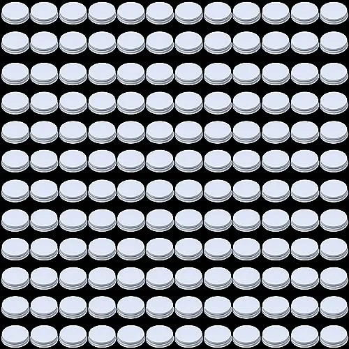 144 Pieces 38 mm White Growler Caps Lids, Tinplate Metal Screw Caps with White Filling Glue Fits for Most 1/2 and 1 Gallon Jugs