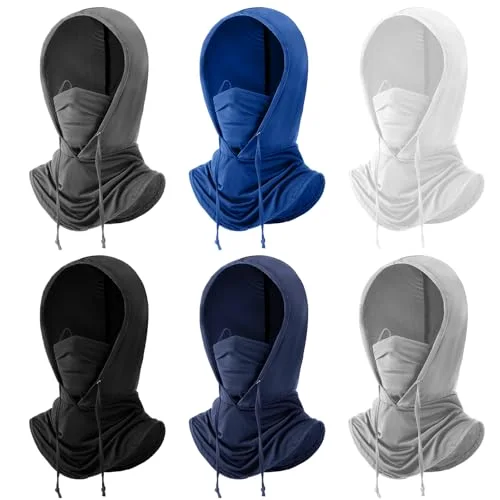 6 Pcs Summer Balaclava UV Face Mask Sun Protection Cooling Hood Full Head Face Cover for Women Men Cycling Fishing