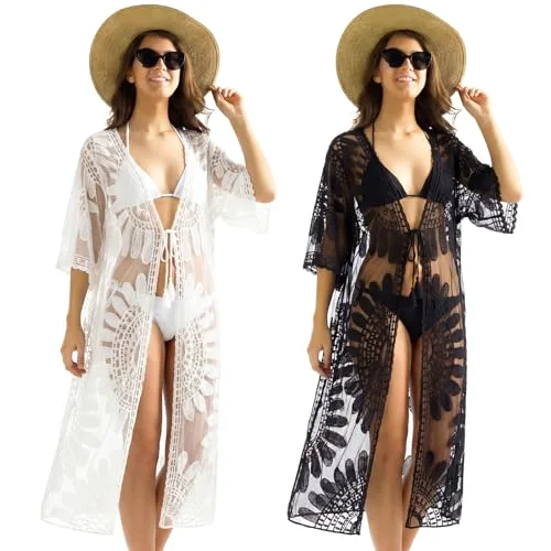 2 Pcs Swimsuit Cover up for Women Summer Swimwear Beach Bathing Suit Cover up Bikini Dress for Poolside Seaside Party