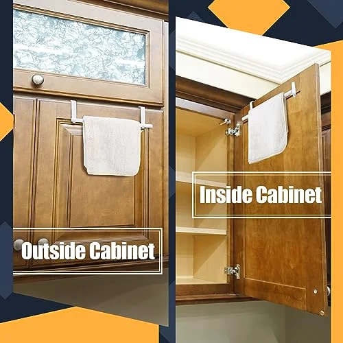 2 Pack Over Cabinet Towel Holder, Stainless Steel Towel Rack for Cabinet, 9 Inch for Home Kitchen Bathroom Doors view 4