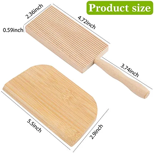 8 Inch Gnocchi Board Wood Pasta Making Board with Dough Scraper view 2