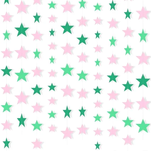 130 Feet Glitter Star Garland Banner 2026 Party Decoration Double Side Star Hanging String Streamer Paper Twinkle for Graduation Wedding Birthday
