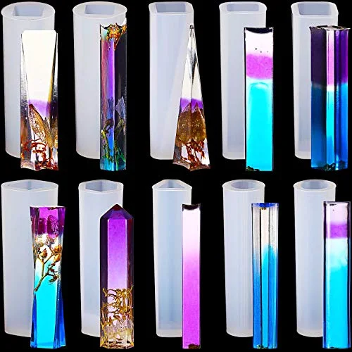 10 Styles Pendulum Resin Molds Silicone Pendant Molds Epoxy Quartz Crystal Gemstone Multi-Facet Jewelry Molds for DIY Crafts Jewelry Decorations Making
