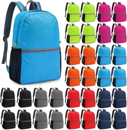 48 Pcs Backpacks Bulk for Kids Colorful Bookbags for Elementary Middle High School Boys Girls Student