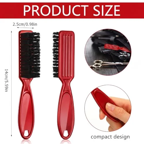 2 Pcs Clipper Brush Barber Blade Trimmer,Black, Red view 2
