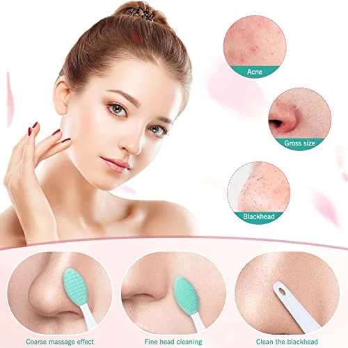 24 Pcs Silicone Lip Scrub Brush with Container,Pink, Green, Purple view 4