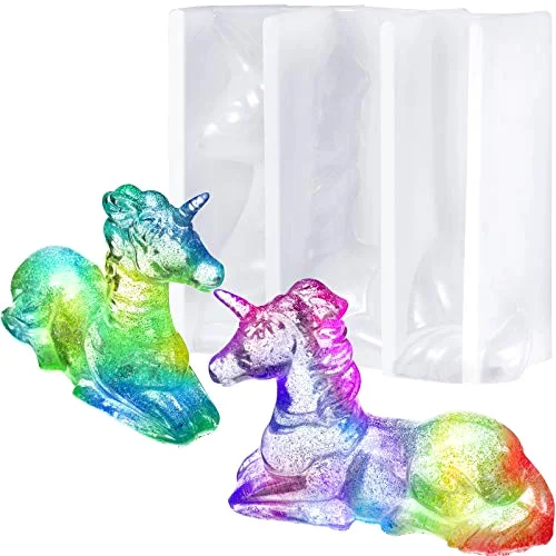 3D Silicone Unicorn Resin Molds for Resin Casting Elegant Unicorn Shaped Epoxy Molds for DIY Crafts Handmade Decorations Soap Candle Making Supplies Beginners