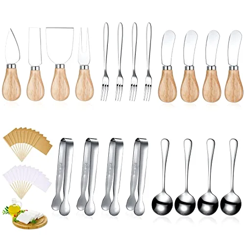 20 Pieces Charcuterie Accessories Spreader Knife with Forks,Silver