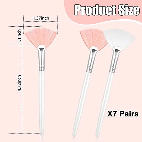14 Pieces Fan Brushes Applicator, Mask Brushes for Facial Makeup Tools for Face Cosmetic view 2