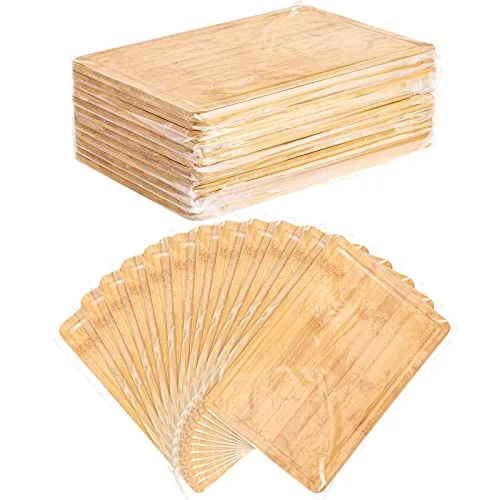 12 Pack Bulk Plain Cutting Board Set Kitchen Chopping Boards Rectangular Blank Cutting Board Wood Crafts Serving Board for Christmas Wedding DIY Engraving Gifts