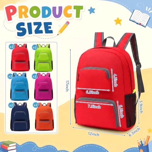 12 Pack 17 Inch Colorful Backpacks Bulk for Kids view 2