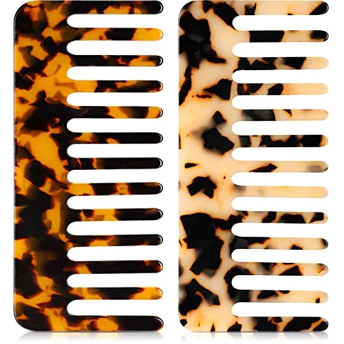 Wide Tooth Comb No Handle,Tortoiseshell, Light Tortoiseshell