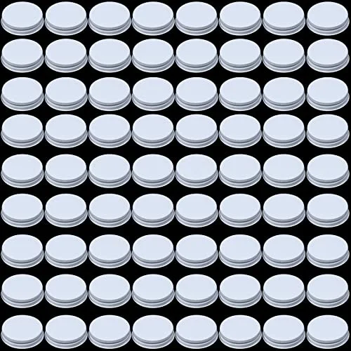 72 Pieces 38 mm White Growler Caps Lids, Tinplate Metal Screw Caps with White Filling Glue Fits for Most 1/2 and 1 Gallon Jugs