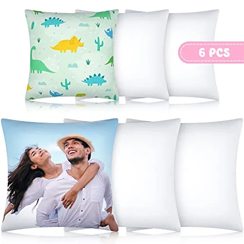 6 Pcs Sublimation Pillow Covers Blanks,12 x 12 Inch, 16 x 16 Inch