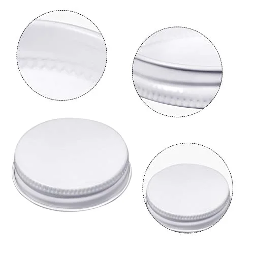 36 Pcs 38 mm White Growler Caps Lids, Tinplate Metal Screw Caps with White Filling Glue Fits for Most 1/2 and 1 Gallon Jugs view 3