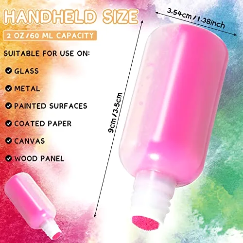 24 Pieces Empty 2 Ounce Paint Daubers Bottles Handy Sponge Tip Paint Daubers Bottles Refillable Squeeze Bingo Marker for Graffiti Art Wooden Boards Cloth Crafts Game Supplies view 2