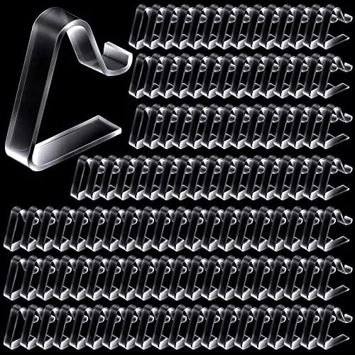 120 Pieces Upgrade Clear Tablecloth Clips, Transparent Plastic Table Cloth Holder Clips Windproof Table Cover Holder Clamps for Indoor Outdoor Picnic Home Wedding Party Camping