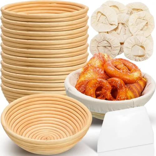10Pcs Banneton Bread Proofing Basket Banneton Baskets Bulk,9 Inch
