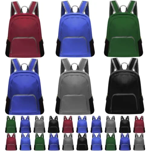 48 Pcs 17" Backpacks in Bulk for School Kids Wholesale Bookbags Lightweight Back Pack for Girls Boys Outdoor Travel