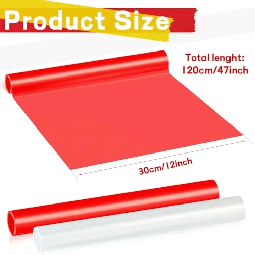 2 Rolls Tail Light Tape 3.94 Ft X 11.81 Inches, Red, Clear view 2