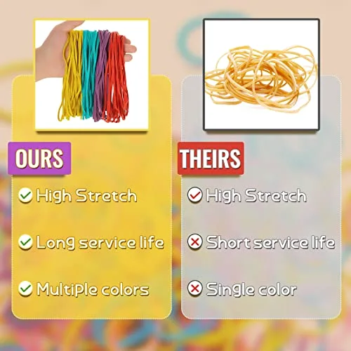 480 Pieces Large Rubber Bands Elastic Big Thick Rubber Bands 7.2x1/8 Inches for Office Home Trash Can File Folders Box Packing Supplies view 3