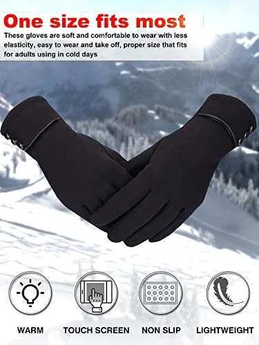 3 Pairs Womens Gloves Winter Touchscreen Texting Phone Windproof Gloves Warm Fleece Lined Cold Weather view 3