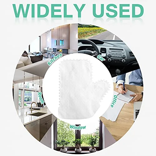 60 Pieces White Microfiber Dusting Gloves Artisan Dusting Mitt Microfiber Cloth Replaces Dust Wipes Feather Dusters for Locks in Dust Pet Hair Sensitive Cleaning Possible Dual-Sided Disposable view 4