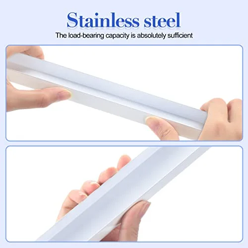12 Pcs Lateral Front to Back File Bar Rails Hanging File Cabinet Rails Stainless Steel Drawer Inserts for Sides Letter Size Folders Office Home, White 15.76 Inches Long view 4