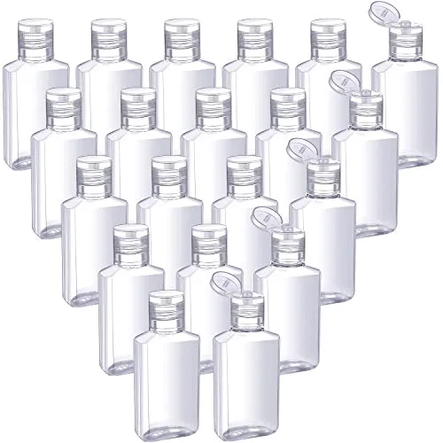 50 Pcs Clear Empty Travel Bottles 30 ml/ 1 oz Flip Cap Empty Hand Sanitizer Bottles Container Portable Refillable Flip-top Container for Travel Outdoor Camping Business Trip