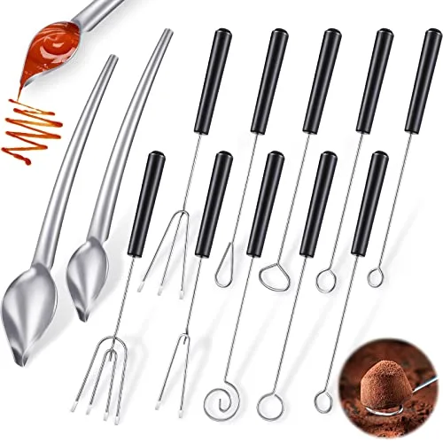 12 Pcs Candy Dipping Tools, Chocolate Dipping Forks Spoons Set