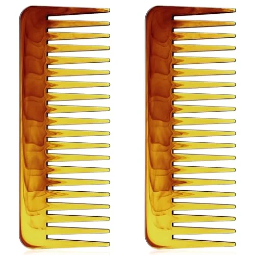 Wide Tooth Comb No Handle,Amber