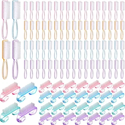 48 Pcs Nail Brushes for Cleaning, Fingernail Hand Toes,Transparent