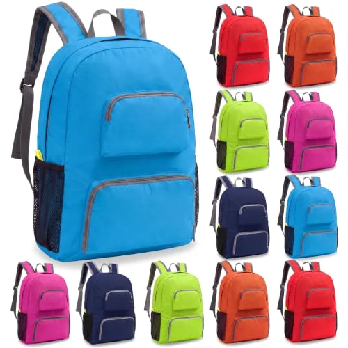 12 Pack 17 Inch Colorful Backpacks Bulk for Kids
