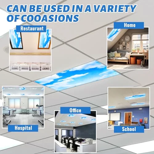 4x2 Feet Light Covers for Classroom, Magnetic,Cloud view 4