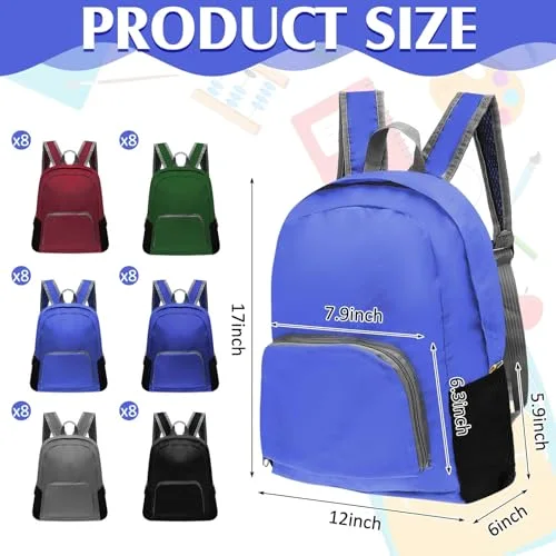 48 Pcs 17" Backpacks in Bulk for School Kids Wholesale Bookbags Lightweight Back Pack for Girls Boys Outdoor Travel view 2