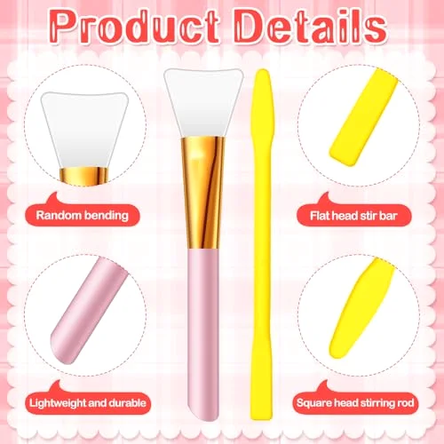 12 Pcs Silicone Stir Sticks Kit, Silicone Epoxy Brushes, Stir Tool Sticks, Mixing Spoon, Scraper DIY Crafts Tools for Resin Epoxy Liquid Paint view 3