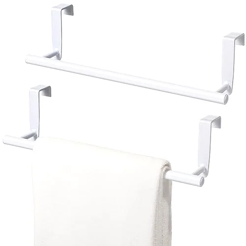 2 Pack Over Cabinet Towel Holder, Stainless Steel Towel Rack for Cabinet, 9 Inch for Home Kitchen Bathroom Doors