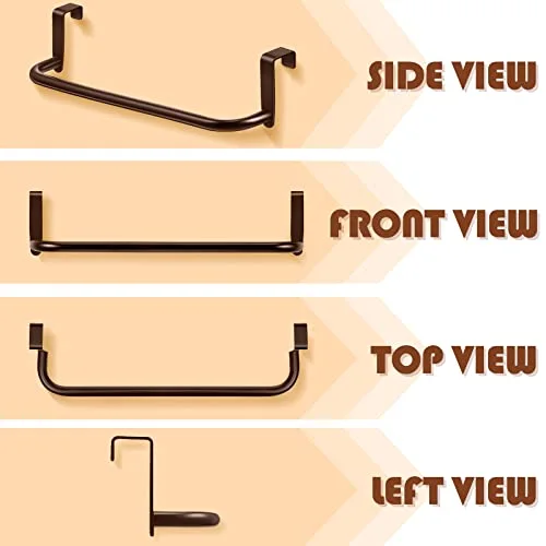 Over Cabinet Door Towel Bar, Metal Kitchen Rack,Brown view 3
